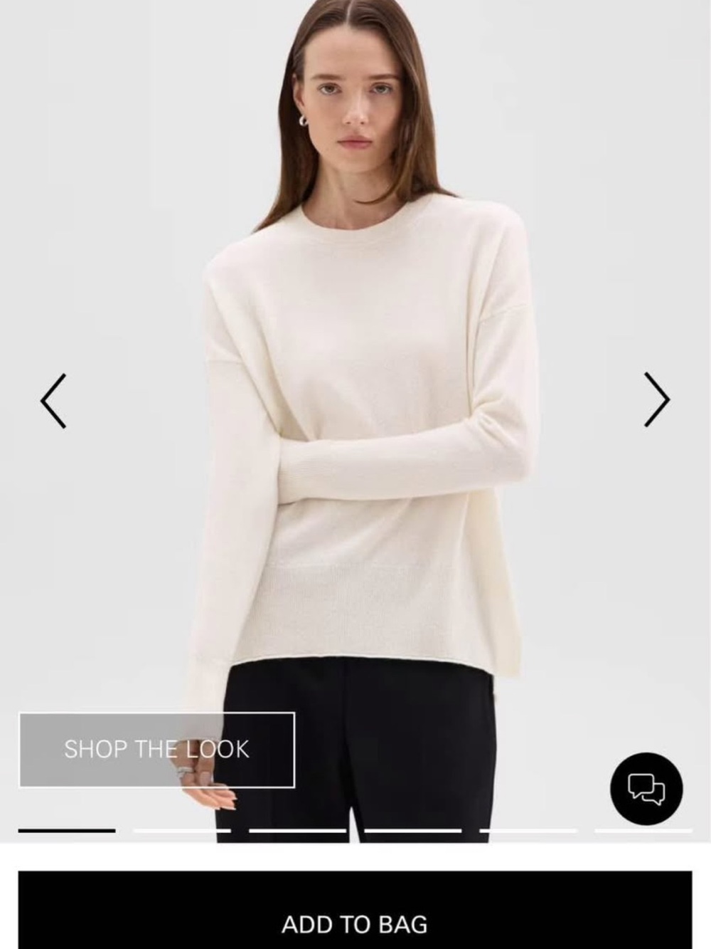 Theory Cream Cashmere Crewneck Sweater